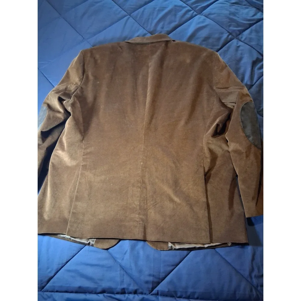 Stafford Brown Corduroy Blazer Elbow Patches Big & Tall 54L Sport Coat Mens